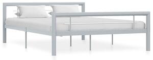 Szare metalowe łóżko z zagłówkiem 120 x 200 cm - Hegrix
