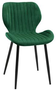 Tapicerowany komplet 4 krzeseł butelkowa zieleń - Oferion 4X