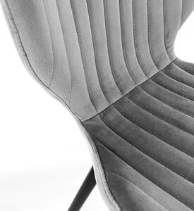4 sztuki szarych welurowych krzeseł - Oferion 4X