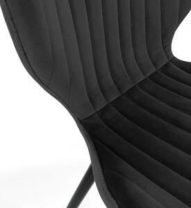 Cztery czarne welurowe krzesła - Oferion 4X
