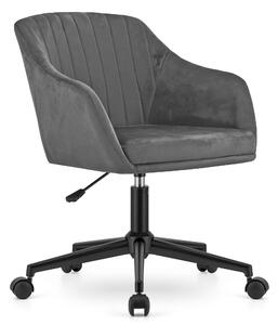 Krzesło biurowe MINK aksamit fotel obrotowy na kółkach szary