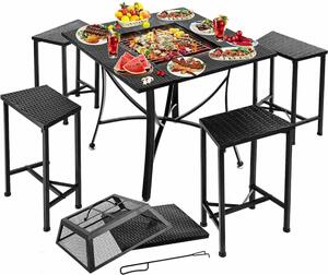 Stó Happyment BBQ - 2w1 - stó ogrodowy i grill - kosz na ognisko lub wiadro na lód - stó zewntrzny