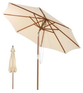 Parasol ogrodowy 270 cm, parasol zewntrzny wykonany z tkaniny poliestrowej z 8 ebrami parasolowymi, konstrukcja czaszy i solidny sup, regulowany parasol rynkowy z pochyleniem do ogrodu, tarasu i play