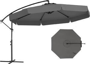 KOMFOTTEU parasol 305 cm, parasol wspornikowy regulowany od 0 do 35°, skadany parasol ogrodowy z podstaw krzyow i korb, na balkon, taras, basen