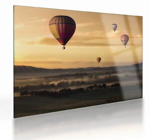 Obraz na szkle - latające balony (70x50 cm)