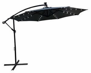Parasol ogrodowy MILIN ciemnoszary z owietleniem LED 300x300x245 cm