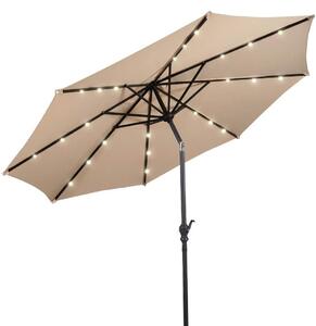 Parasol ogrodowy z owietleniem LED, do uytku na zewntrz, z panelem sonecznym, uchylny, 3 m (beowy)