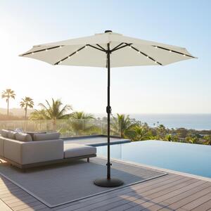 Mucola parasol Ø3m z diod LED parasol ogrodowy obrotowy 360° parasol tarasowy parasol wspornikowy parasol plaowy - beowy z diod LED