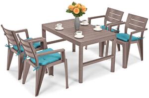 Zestaw mebli ogrodowych 4-osobowy: stół LYON i krzesła JULIE - cappuccino