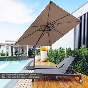 Parasol 300cm, parasol wspornikowy z regulowanym ktem nachylenia i mechanizmem korbowym, parasol ogrodowy z podstaw krzyow, parasol rynkowy z ochron UV i wodoodporny, na balkon, ogród, kawiarni