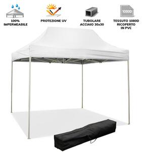 3 x 2 m Biaa skadana altana pokryta wodoodpornym PVC
