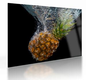Obraz na szkle - ananas w wodzie (70x50 cm)