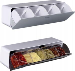 PÓKA KUCHENNA Dozownik KASZE PRZYPRAWY 8 miejsc 2 POJEMNIKI Organizer 30cm