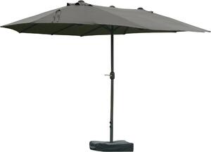 Outsunny parasol parasol ogrodowy parasol podwójny parasol parasol patio ze stojakiem na parasole ciemnoszary owalny 460 x 270 x 240 cm
