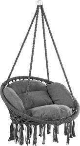 Fotel wiszcy BOHO z poduszkami, Ø61 cm, antracytowy