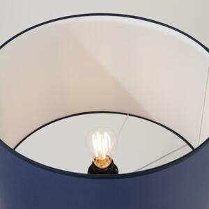 Lampa stojąca podłogowa z abażurem granatowym trójnóg drewniany 1xE27 15W SKUMRA Pure Lume