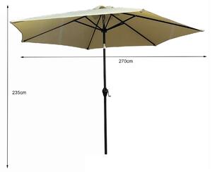 Parasol ogrodowy ORIENT z regulacj nachylenia w kolorze beowym 270x270x235 cm