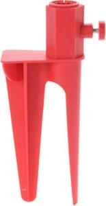 ProBeach wkrcany stojak na parasol 28 cm, czerwony - uchwyt plaowy wykonany z wytrzymaego tworzywa sztucznego, stabilny, odporny na rdz, regulowany do tyczek parasolowych Ø 23-26 mm, idealny do piasku