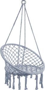 Bocianie gniazdo hutawka fotel wiszcy BOHO 82 cm 120 kg jasnoszare
