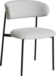 HowHomely Krzeso ZOYA szara tkanina - minimalistyczny design, ergonomiczna, czarna metalowa rama