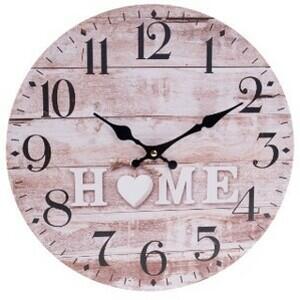 Zegar ścienny Home, śr. 34 cm, drewno