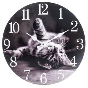 Zegar ścienny Kitty, śr. 34 cm, drewno