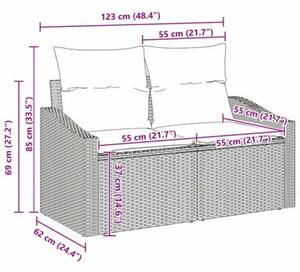 Zestaw Mebli Ogrodowych Komplet Wypoczynkowy Z Poduszkami 6-Częściowy Beżowy Rattan Na Taras Balkon Ogród