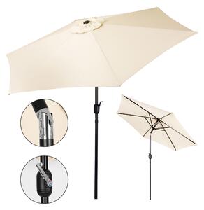 Duy skony amany parasol ogrodowy z korb, 6 eberek, beowy 270 cm
