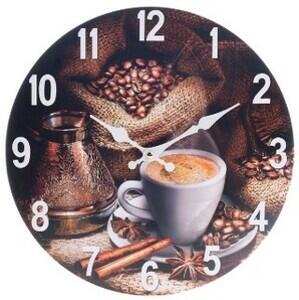 Zegar ścienny Coffee, śr. 34 cm, drewno
