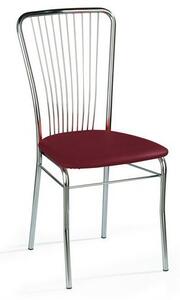 Nowy Styl Skórzane krzesło do jadalni Neron Chrom, bordowe