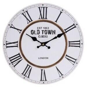 Zegar ścienny Town, śr. 34 cm, drewno