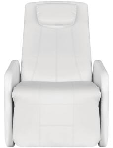 Fotel masujący, biały, sztuczna skóra