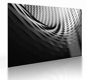 Obraz na szkle - Abstrakcyjny obraz - czarno - biała spirala (70x50 cm)