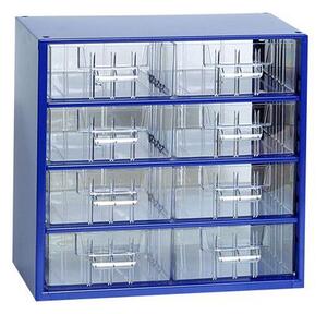 Organizer metalowy, 8 szufladek, niebieski