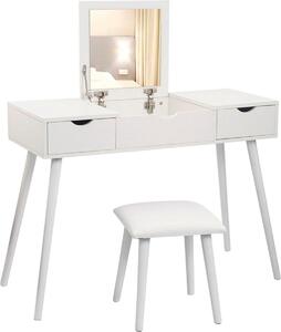 Stolik toaletowy Bolt Edge - Biay - Drewno i metal - Prostoktny - 100x45x75cm