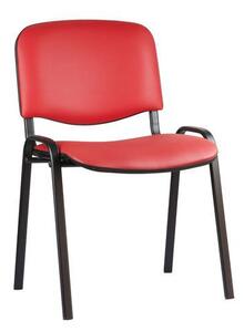 Krzesło konferencyjne Manutan ISO Leath Black, czerwone