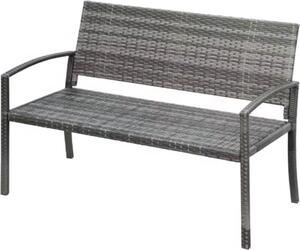 Tuin Bench - dwuosobowa awka ogrodowa - do uytku na zewntrz i na werandzie - konstrukcja z poliuretanowego rattanu na kad pogod ze stalow ram - lekka i atwa w montau - meble ogrodowe - szary