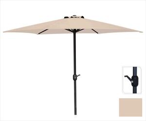 Parasol ogrodowy w kolorze kremowym, rednica 300 cm, do ogrodu i na taras | z praktycznym systemem zwijania
