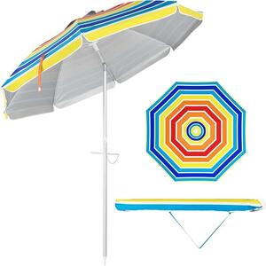 KOMFOTTEU parasol plaowy 200 cm, parasol ogrodowy z ochron przeciwsoneczn UV50+, skadany i lekki parasol plaowy, parasol balkonowy z torb do przenoszenia, parasol tarasowy bez stojaka na parasole