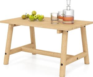 KOMFOTTEU stolik ogrodowy z litego drewna, stolik boczny do uytku na zewntrz, nono 125 kg, prostoktny, niski stolik z blatem z listew, na balkon, taras, 90 x 55 x 50 cm (naturalny)