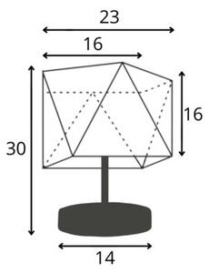 Lampka nocna na biurko lampa biurkowa LED z abażurem diament PICOLO