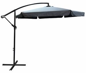 Wodoodporny parasol ogrodowy i tarasowy CYNIA ciemnoszary 300x300x245 cm