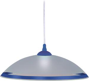 Lampa z mlecznym kloszem i niebieskim obramowaniem K-3513 z serii UFO