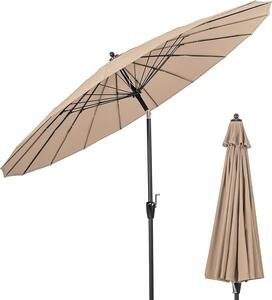 KOMFOTTEU parasol Ø 265 cm, uchylny parasol ogrodowy z korb rczn, parasol balkonowy z 18 rozpórkami, parasol tarasowy z ochron przeciwsoneczn, parasol rynkowy na taras, balkon, basen
