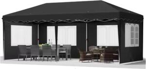 Namiot imprezowy LUXUS - Skadana altana 3x6 m - Z panelami bocznymi - Wodoodporny i ochrona UV 50+ - Regulowana wysoko - Na zewntrz i w ogrodzie - atwy monta