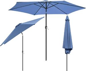 Parasol ogrodowy 300 cm - skadany - ciemnoniebieski - Solidny parasol do ogrodu i na taras