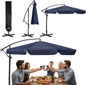 Parasol ogrodowy skadany 6 segmentowy 350 cm z pokrowcem Plonos PL-880