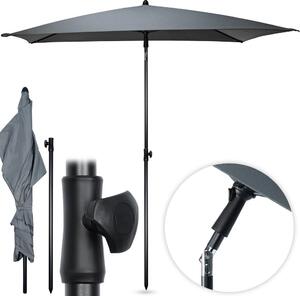 Parasol ogrodowy szary regulowany 125x200 cm