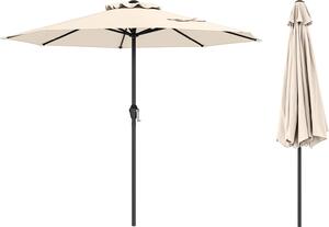 KOMFOTTEU 260/360 cm parasol z korbk, parasol tarasowy z wentylowan czasz, parasol ogrodowy z 8 rozpórkami, parasol rynkowy na pla, do ogrodu, na basen