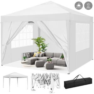 Skadany pawilon 3x3m Pop Up Skadany pawilon z 4 cianami bocznymi, wodoodporny, ochrona UV 50+ namiot ogrodowy, namiot imprezowy, pawilon ogrodowy, z torb, biay